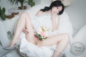 价值40美金韩国高端摄影顶级女神『Yeha』花嫁新娘 究极珍珠骚丁情趣婚纱 粉嫩光滑蜜穴凸激乳粒  